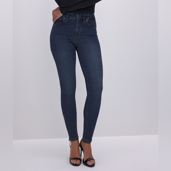 Good American Good Legs High Rise Skinny Jeans Super Stretch- Dark Blue - Picture 6 of 15